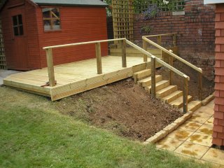 Garden no.2 - before and after Photo: new decking in garden no.2